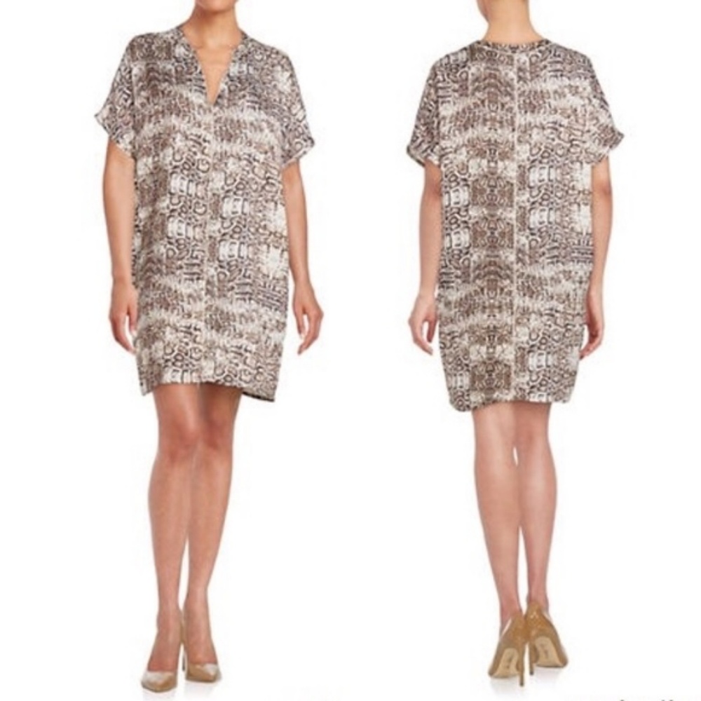 H HALSTON Animal Print Tunic Snake Dress Shift